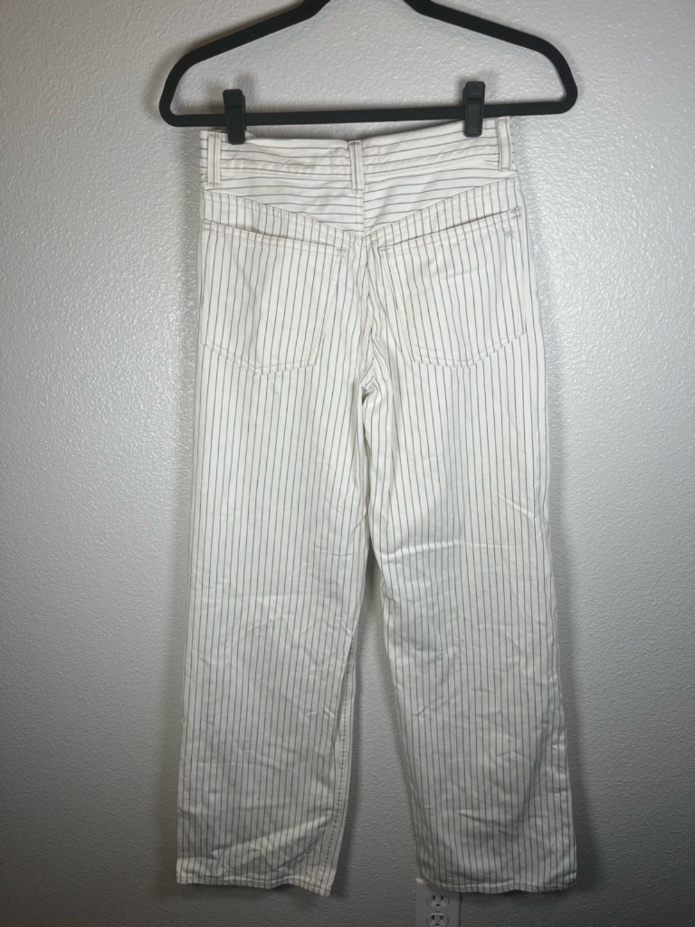 Madewell Low-Slung Baggy Jeans Grey Railroad Stripe-Rigid 23 - Picture 8 of 12